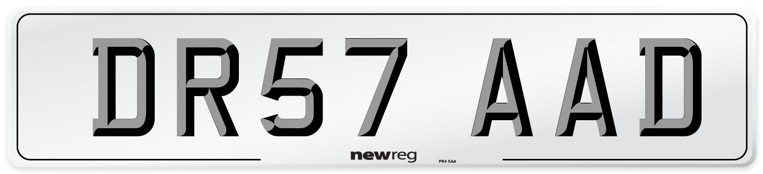DR57 AAD Number Plate from New Reg